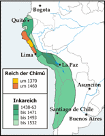 Mapa del "Am�rica"
                                    del Sur con el imperio incaico