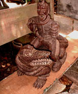 Yacuruna en un cocodrilo