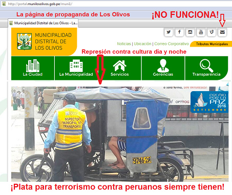 P�gina web de propaganda de Los Olivos