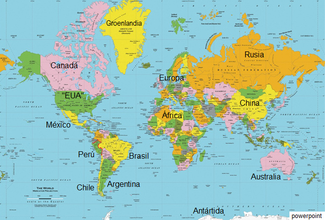 Mapa mundial con el
                            Per�