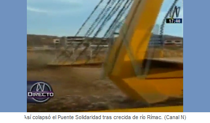 Lima, puente peatonal en Lurigancho
                            colapsa por r�o Rimac: