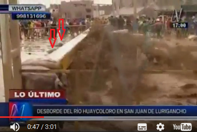 Puente Huaycoloro, el r�o hace huecos
                            por debajo