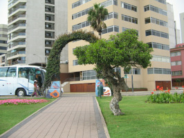Miraflores, Park der Verliebten, Torbogen
                          mit Baum