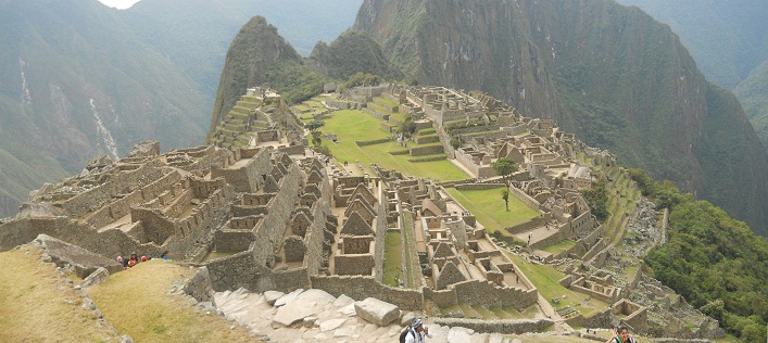 Vista a Machu Picchu, foto panorámica Vista a Machu Picchu, foto panorámica