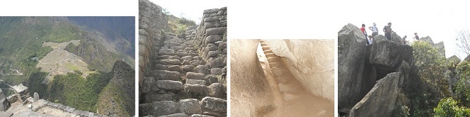 Camino a la punta del mirador
                                Huaynapicchu (Waynapicchu, Huayna
                                Picchu), t�neles, escaleras irregulares,
                                terrazas, vistas