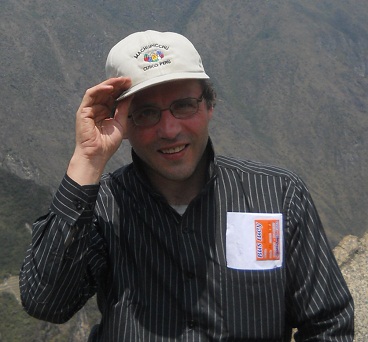 Michael Palomino auf dem Gipfel von Huaynapicchu (Foto von 2011), Nahaufnahme