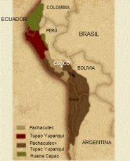 Mapa del imperio incaico en
                "Am�rica" del Sur
