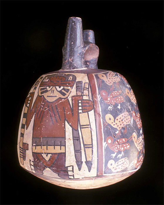Kriegerdarstellung auf
einer Nasca-Keramik Kriegerdarstellung auf einer
Nasca-Keramik