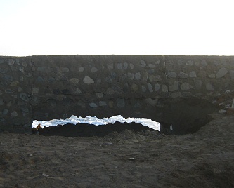 Hueco en el muro, primer plano