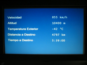 Die Flugdaten gem�ss Bildschirm