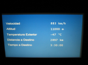 Die Flugdaten gem�ss Bildschirm