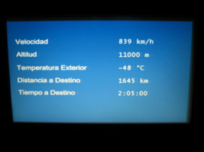 Die Flugdaten gem�ss Bildschirm