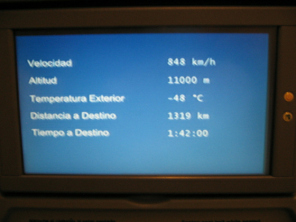 Die Flugdaten gem�ss Bildschirm