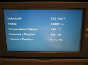 Die Flugdaten gem�ss Bildschirm