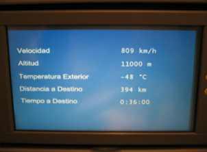 Die Flugdaten gem�ss Bildschirm