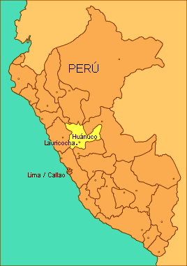 Mapa del Per� con la
                        posici�n del departamento de Hu�nuco