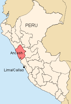 Mapa del Per� con el
                        departamento de Ancash