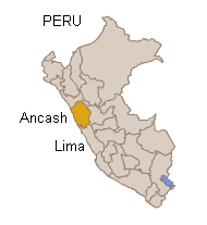 Mapa del Per� con
                          la posici�n del departamento de Ancash