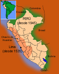 Mapa de la cultura
                          Chav�n con la ciudad principal Chav�n de
                          Huantar el la provincia de Ancash de hoy
