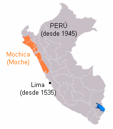 Mapa con
                          indicaci�n de la cultura Mochica (Moche)