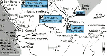 Mapa de
                          la ciudad de Wari en la regi�n de Ayacucho de
                          hoy