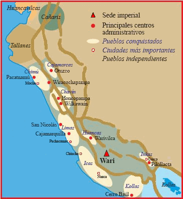 Mapa del imperio
                          Wari (Huari)