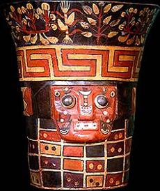 Dios Wiracocha en
                          una cer�mica de Wari