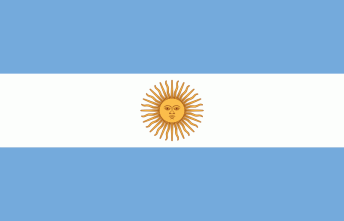 La bandera de Argentina con el sol del
                            Inti incaico