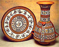 Cer�mica de los incas, garrafa y plato
