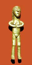 Templo del sol
                          (Coricancha, Qorikancha) de Cusco, figur�n en
                          oro representando la luna