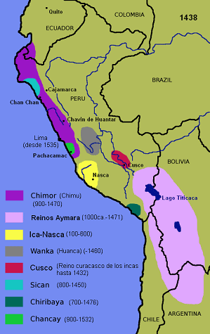 Mapa de
                        la costa del oeste de Am�rica del Sur en el a�o
                        1438