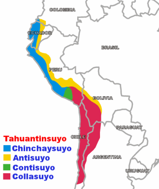 Mapa del Imperio
                        Incaico partido