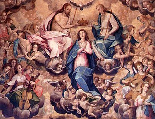 Bernardo Bitti:
                          Coronaci�n de la virgen, iglesia San Pedro en
                          Lima, producto del desorden mental
                          "cristiano" racista con la
                          supremac�a de los blancos