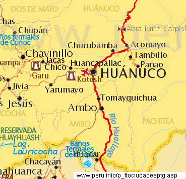 Mapa de la regi�n
                          de Hu�nuco