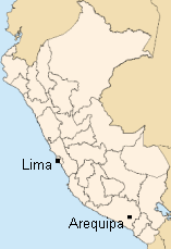 Mapa del Per� con Lima y
                          Arequipa