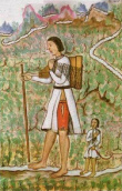Indigena mitayo con zampo�a
                                (antara) y ni�o en el trabajo de la mita
                                en la agricultura espa�ol colonial