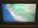 Flug Madrid-Lima, Bildschirmkarte
                                mit der Flugroute �ber Peru