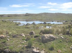 Laguna en el altiplano andino del Paso Huamina
            ("Abra Huamina") entre Ayacucho y Ocros, fueron
            las 10:02 horas