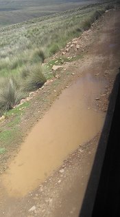 El camino natural y un gran bache de balsa
                        o una tina de balsa