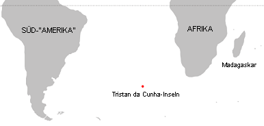 Karte mit den Tristan da
                                    Cunha-Inseln [48], die zu
                                    "Kartoffelinseln" f�r die
                                    Schifffahrt wurden