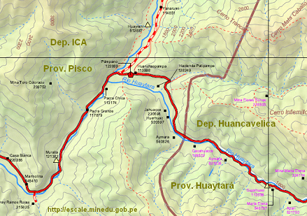 Mapa 05: La derivaci�n del valle
                                  Pisco al valle Huaytar�. En Pampano es
                                  un colegio para todas las edades.
