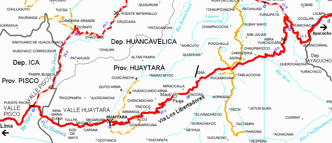 Mapa 06: El valle Huaytar� y la
                          Carretera "V�a Los Libertadores"