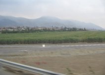 Panamericana, Ebene von Barranca-Paramonga,
                        Feld mit W�stenbergen (01)