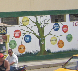 Tumbes, pintura mural de un �rbol