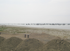Panamericana Norte entre Tumbes y
                          Zorritos, playa con barcos de pesca (02)
