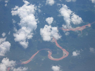 Amazonas-Flusslauf, Luftaufnahme 01 mit
                          M�ander