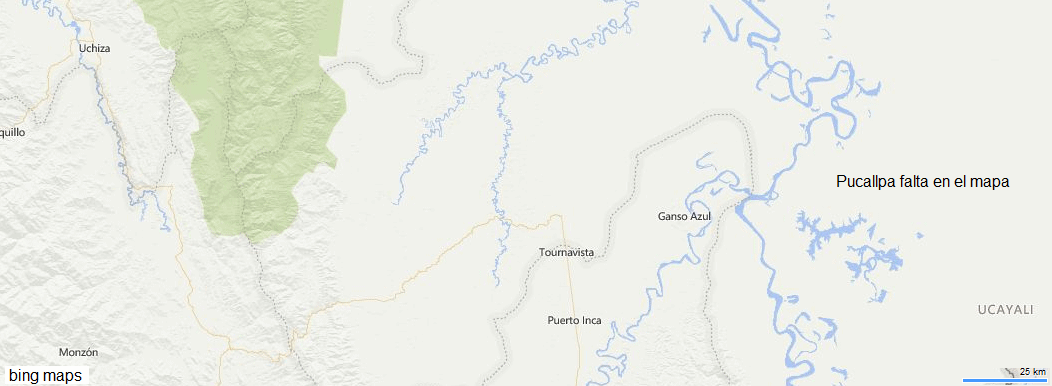 Bing maps: Pucallpa falta (!)