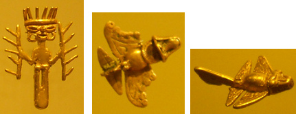 Kolumbien Bogota
                                Goldmuseum, mittlere Talima-Kultur mit
                                ausserirdischem Gott und Flugzeugen der
                                Vorzeit
